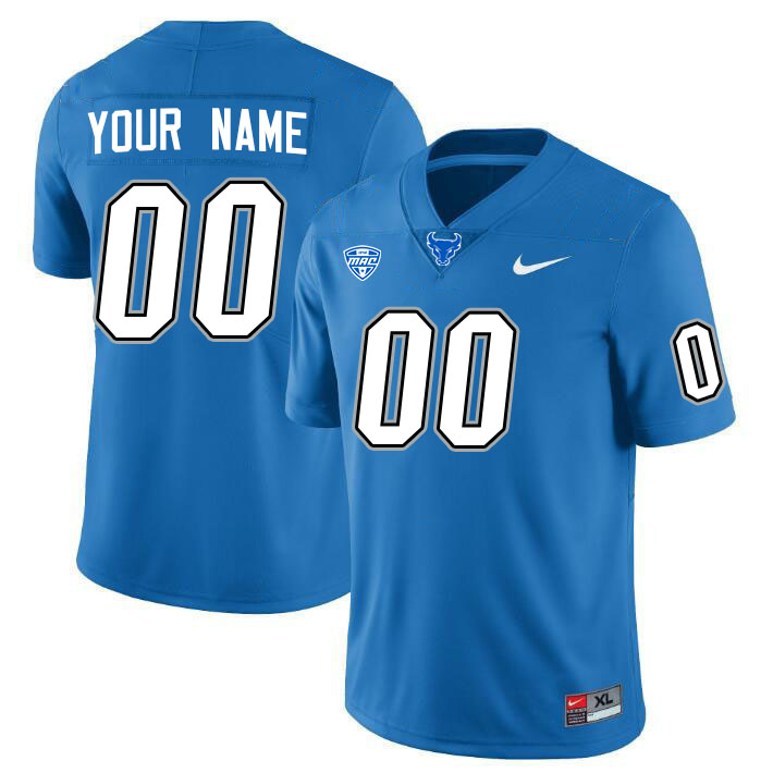 Custom Buffalo Bulls Name And Number Football Jersey-Blue